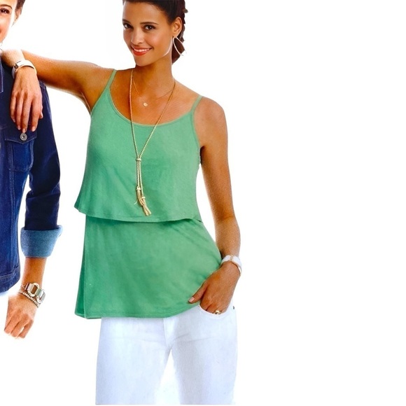 Cabi #827 Green Tiered Cami Tank Size S - Picture 4 of 12